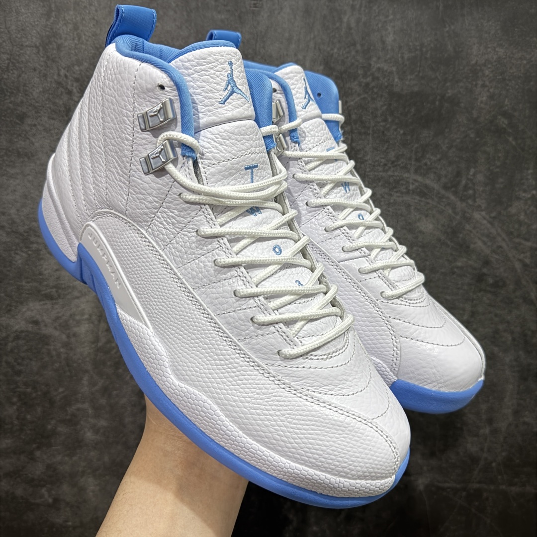 【TK至尊版】Air Jordan AJ12 Retro 潮流 中帮 复古篮球鞋 白蓝 大学蓝 CT8013-112 一比一原厂皮 最正确的版型 鞋盒 鞋盒标 芯片 更多12代的配色陆续出齐 真真的做到市场12代天花板 国外强烈推荐版本 外贸混卖专供品质 国内专业外贸AJ大厂出品 原厂楦头纸板 原厂皮料打造 原厂真碳板 内置气垫 尺码：40 40.5 41 42 42.5 43 44 44.5 45 46 47.5-选品中心