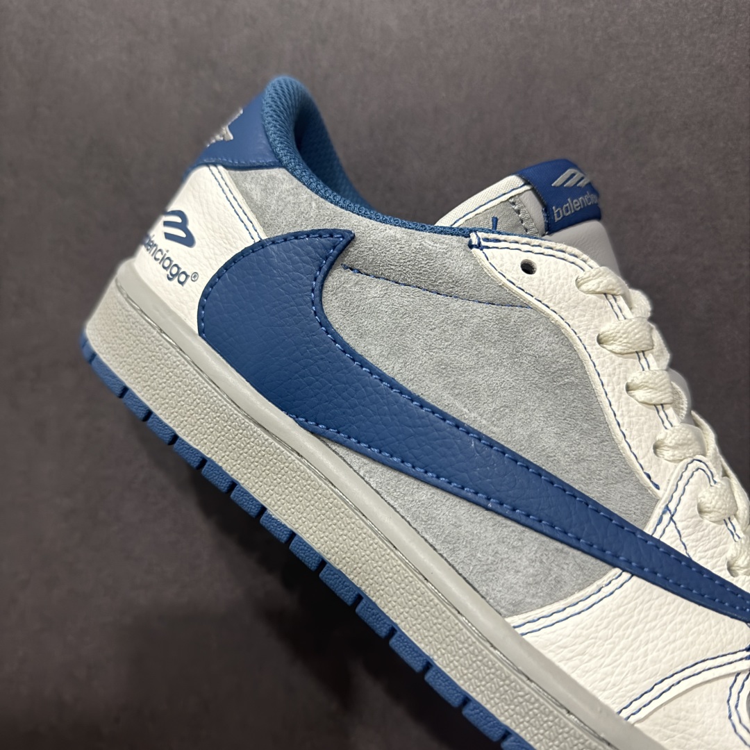260  【定制版】海外爆款限量发售Travis Scott x Fragment Design x Jordan Air Jordan 1 Low OG SP  “巴黎世家联名---奶白猪八灰蓝勾”   XD1568-105