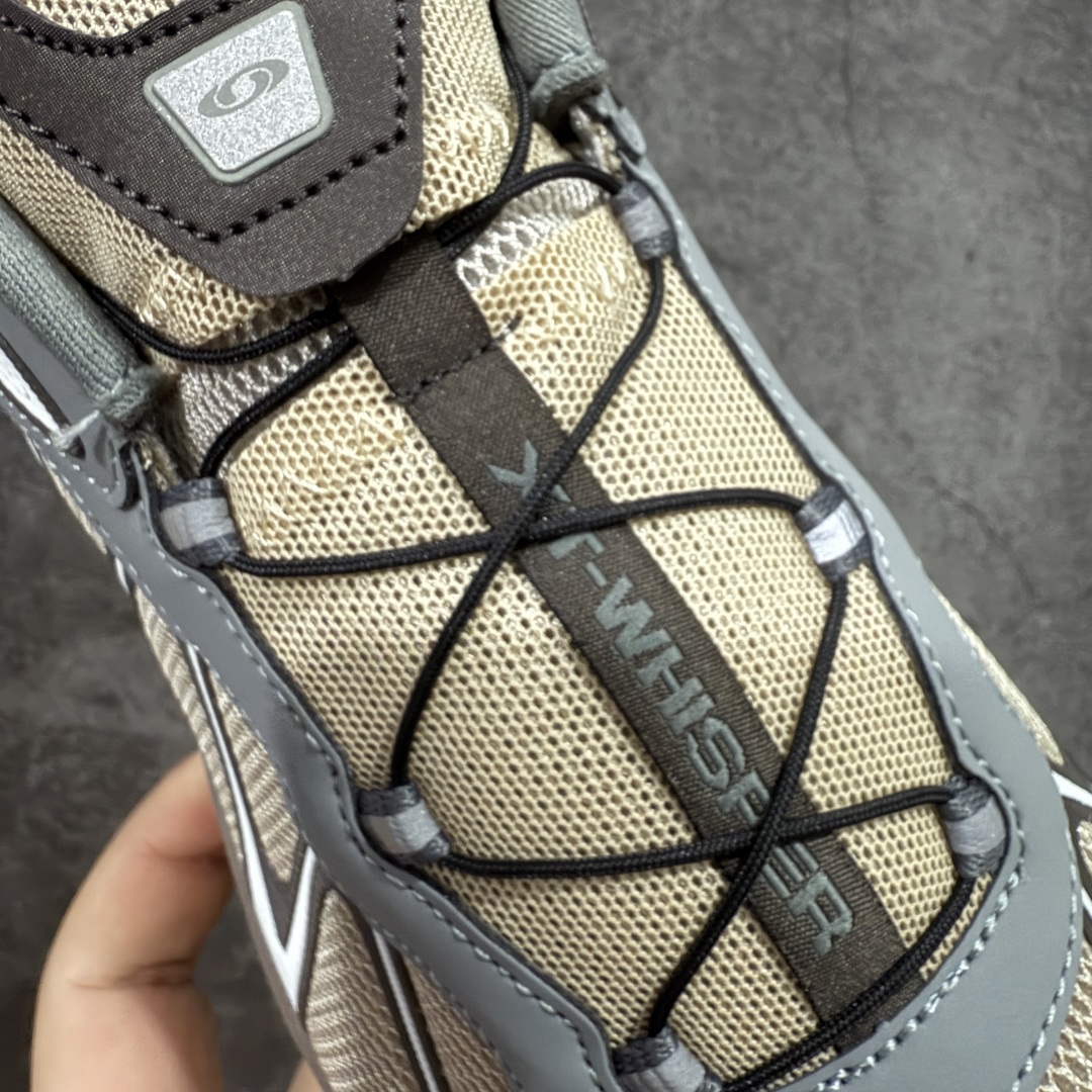 图片[6]-【绿x版】Salomon 萨洛蒙XT-Whisper 户外 休闲 运动鞋 跑鞋 477618 原版购入开发 做货 Salomon 对 XT-WHISPER 鞋面设计进行了升级，以多种鞋面材质，构造了丰富的鞋面层次，为鞋款增添摩登现代感。鞋款独特的波浪形 Sensifit系统设计勾勒出鞋身的流动感线条，并结合标志性的Quicklace™ 快速系带系统，保障全鞋舒适包裹感。结合 Contagrip® 大底，在保留鞋款功能性的同时多维度诠释城市户外型格 配送专柜精美包装🛍📦 面料 ： 原版定制进口网面+牛皮 内里 ： 原版进口透气网里 鞋底 ： 原版开模防滑橡胶材质 底厚 ：3.5CM 尺码： 36-46-选品中心