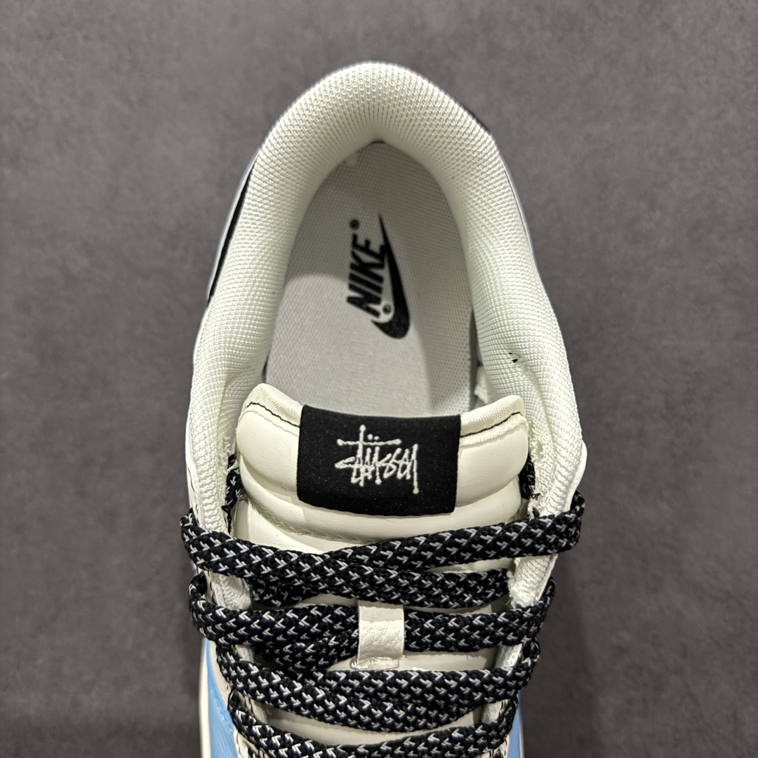  
【定制版】Nike SB Dunk Low 斯图西联名 双拼黑蓝 周年高端定制 低帮休闲板鞋 ZH2