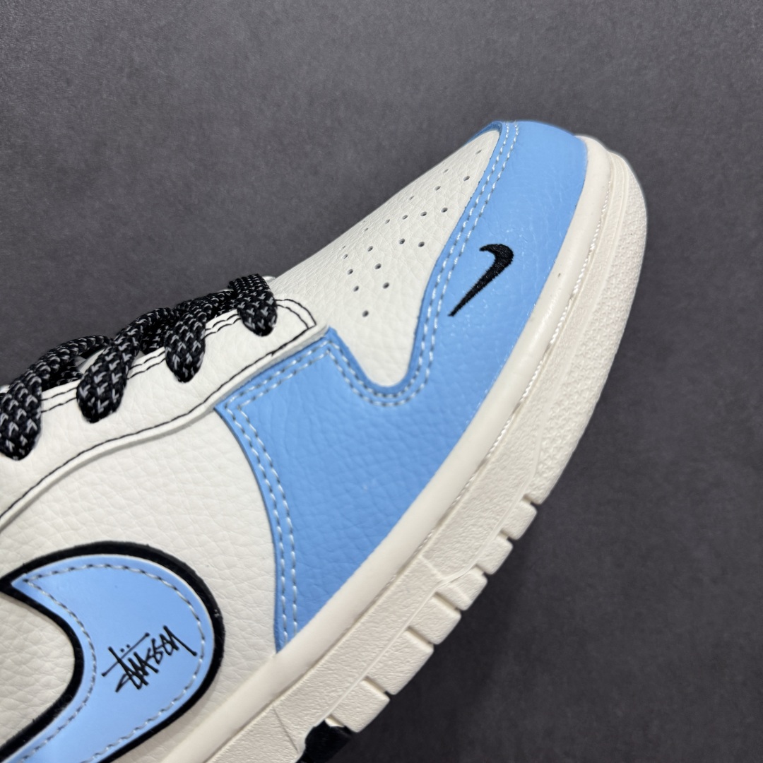  
【定制版】Nike SB Dunk Low 斯图西联名 双拼黑蓝 周年高端定制 低帮休闲板鞋 ZH2