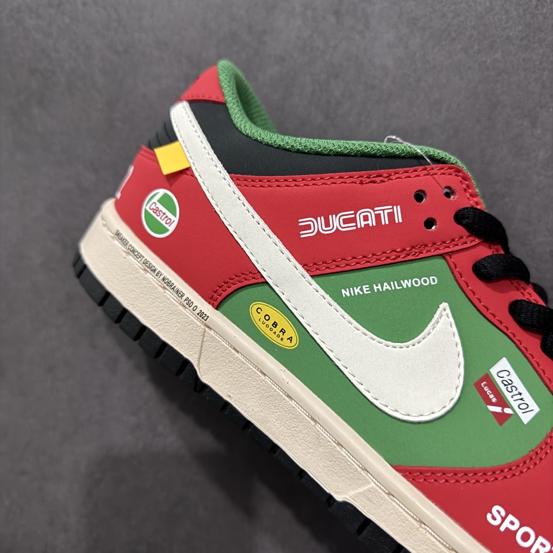  
【定制版】Nike SB Dunk Low 赛车红绿配色 周年高端定制 低帮休闲板鞋 MU0232-