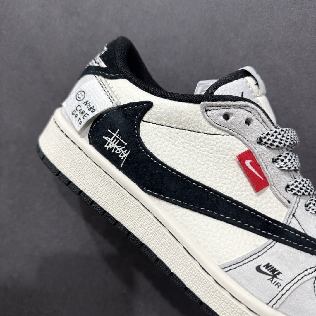 280  【定制版】Travis Scott x Fragment Design x Air Jordan 1 Low OG SP AJ1 乔1 斯图西联名 米黑织布 低帮文化休闲板鞋 YX5066-301