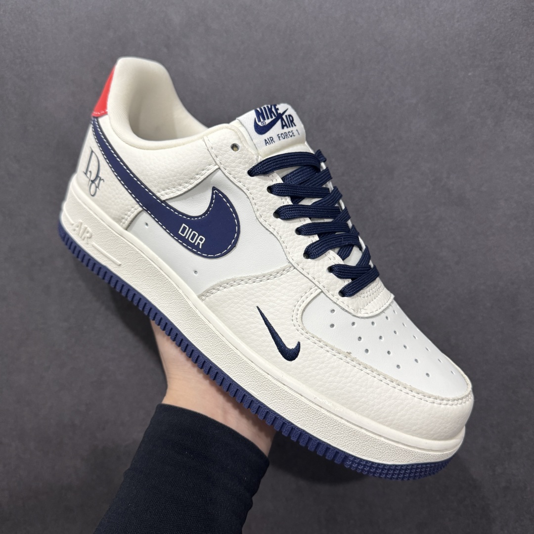 260  【定制版】Nike Air Force 1'07 Low 迪奥联名 深蓝红尾 空军一号低帮休闲板鞋 KK1988-067
