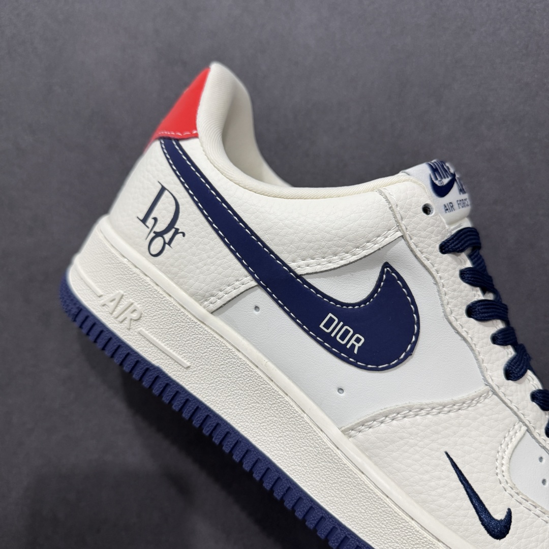 260  【定制版】Nike Air Force 1'07 Low 迪奥联名 深蓝红尾 空军一号低帮休闲板鞋 KK1988-067