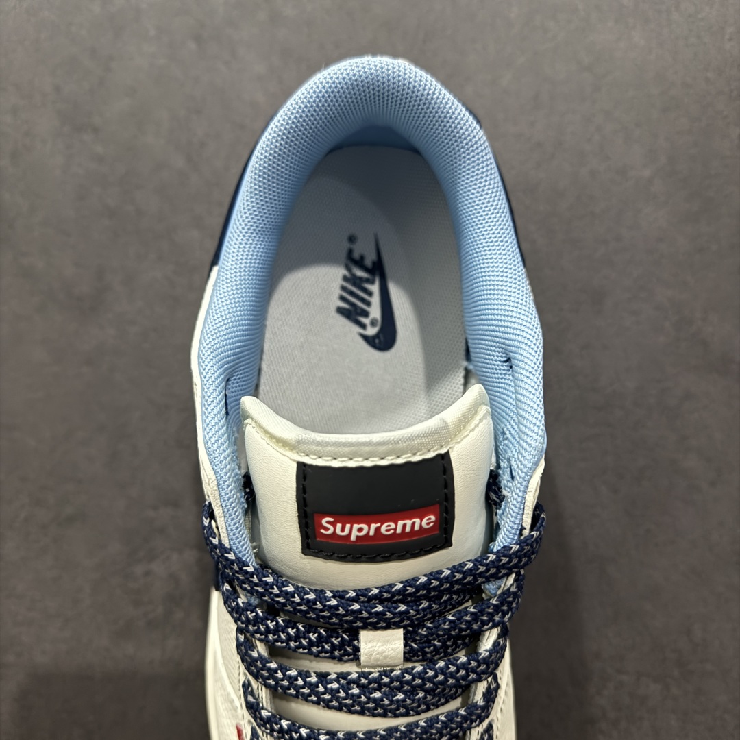  
【定制版】Nike SB Dunk Low Sup系列 米白藏蓝勾 周年高端定制 低帮休闲板鞋 FC