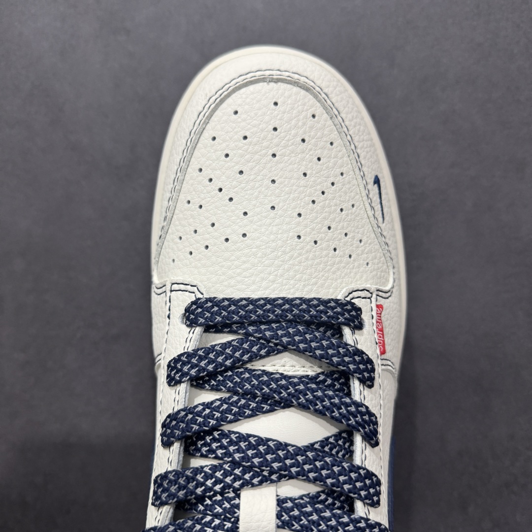 
【定制版】Nike SB Dunk Low Sup系列 米白藏蓝勾 周年高端定制 低帮休闲板鞋 FC
