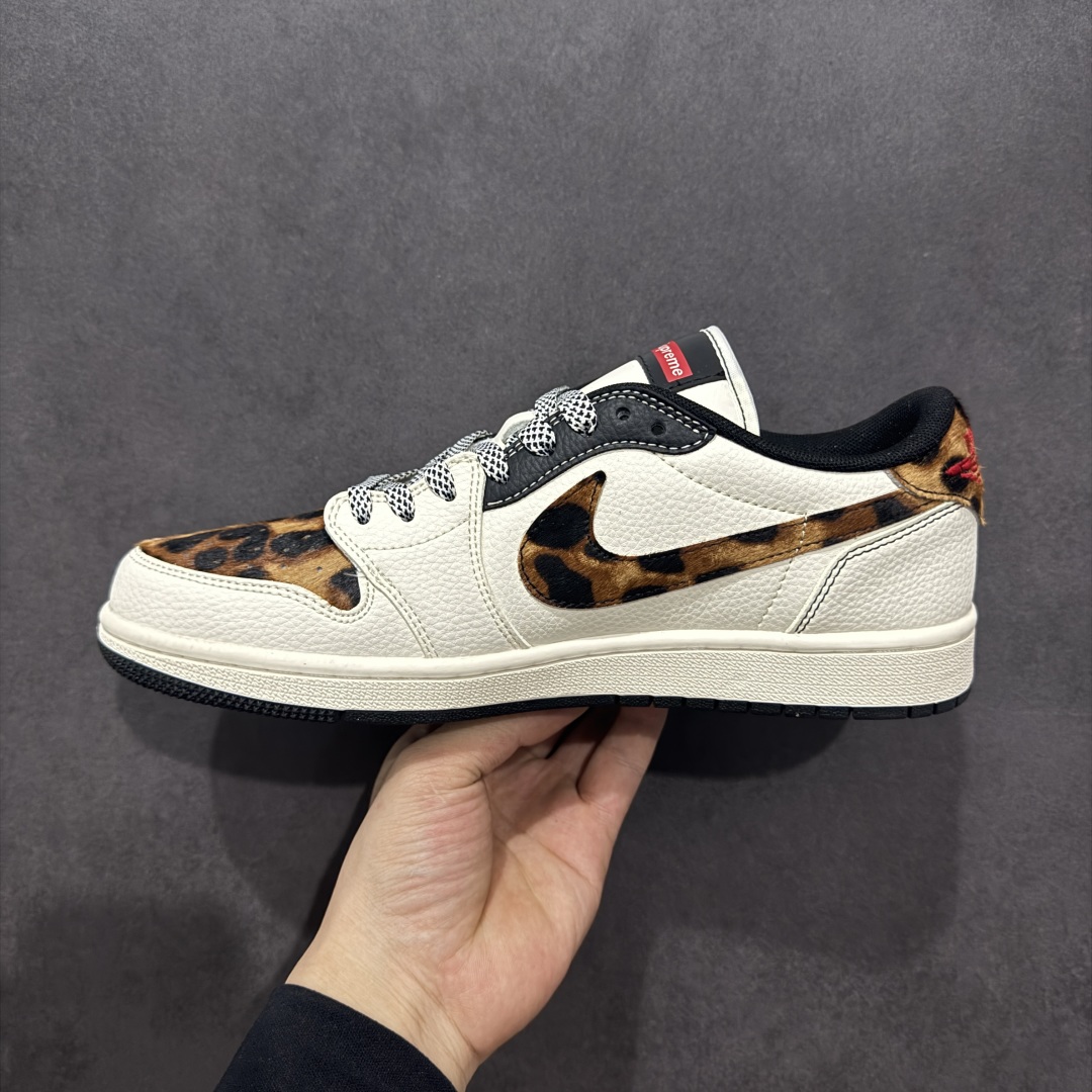 280  【定制版】Travis Scott x Fragment Design x Air Jordan 1 Low OG SP AJ1 乔1 Supreme联名 豹纹 低帮文化休闲板鞋 JJ2508-555