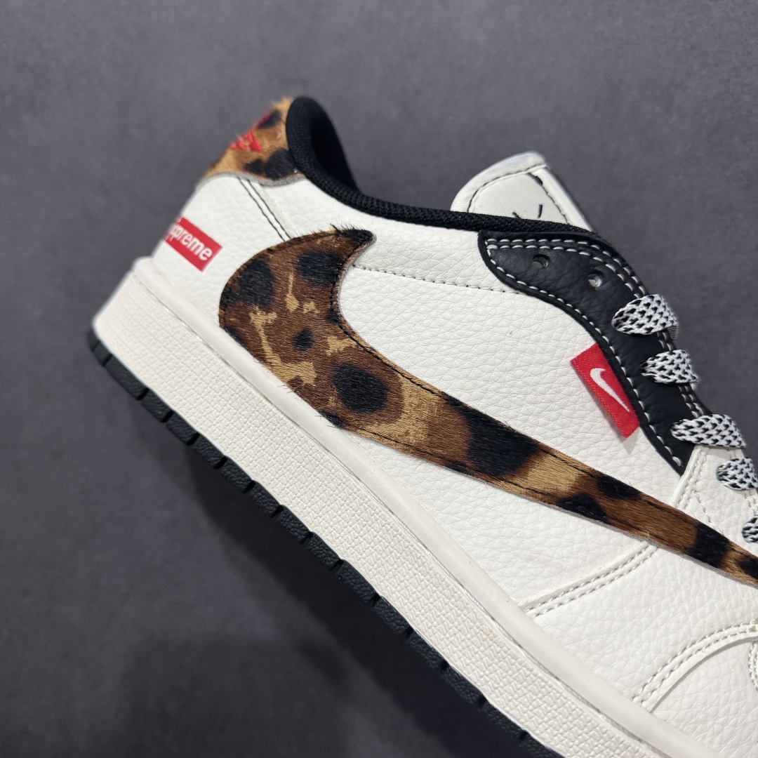 280  【定制版】Travis Scott x Fragment Design x Air Jordan 1 Low OG SP AJ1 乔1 Supreme联名 豹纹 低帮文化休闲板鞋 JJ2508-555