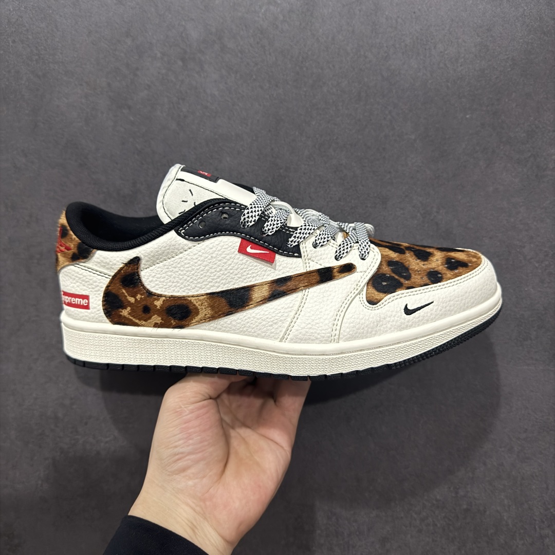 280  【定制版】Travis Scott x Fragment Design x Air Jordan 1 Low OG SP AJ1 乔1 Supreme联名 豹纹 低帮文化休闲板鞋 JJ2508-555