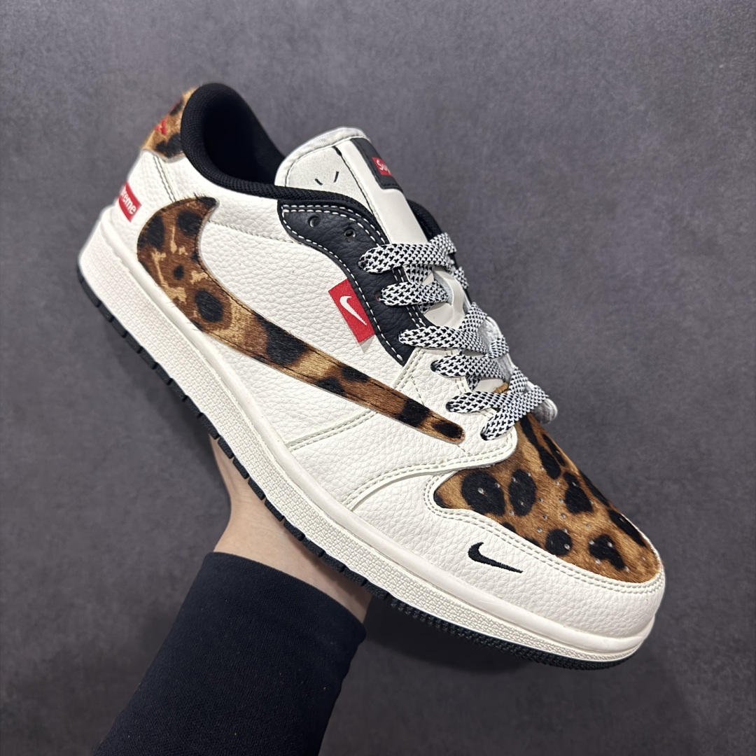 280  【定制版】Travis Scott x Fragment Design x Air Jordan 1 Low OG SP AJ1 乔1 Supreme联名 豹纹 低帮文化休闲板鞋 JJ2508-555