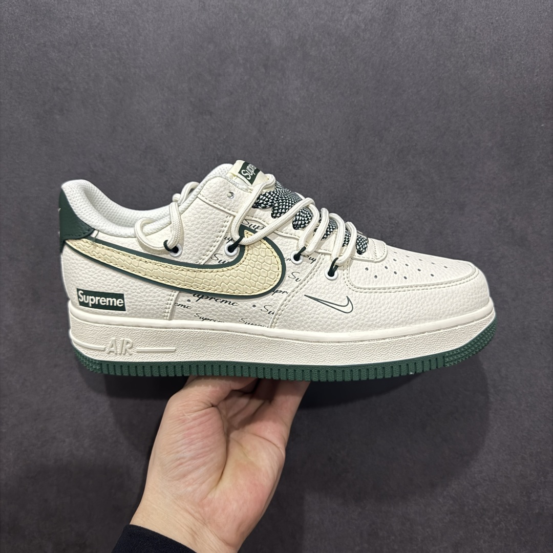 260  【定制版】海外限量发售NIke Air Force 1 '07 Low “Supreme联名——米绿抽绳”空军一号 低帮 运动鞋  DM6868-057