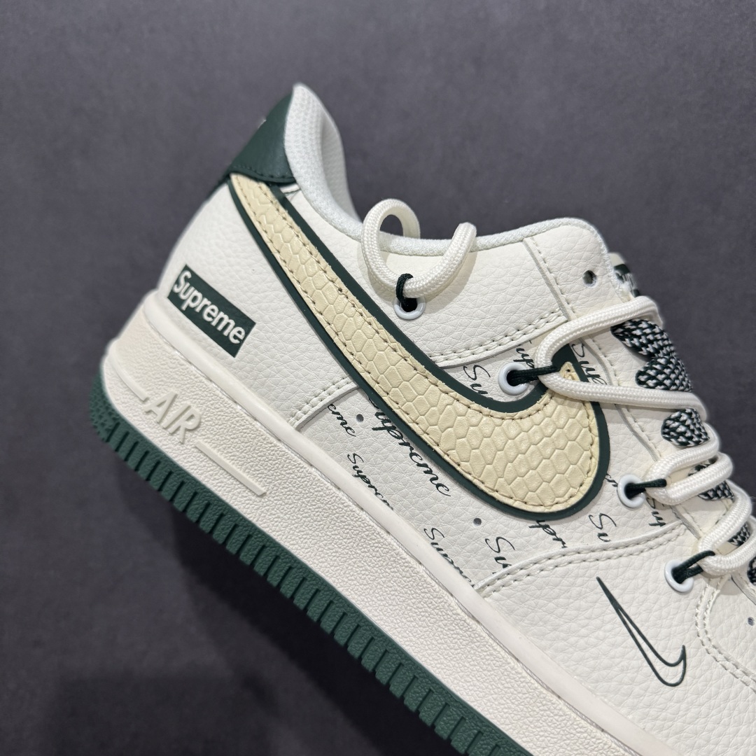 260  【定制版】海外限量发售NIke Air Force 1 '07 Low “Supreme联名——米绿抽绳”空军一号 低帮 运动鞋  DM6868-057