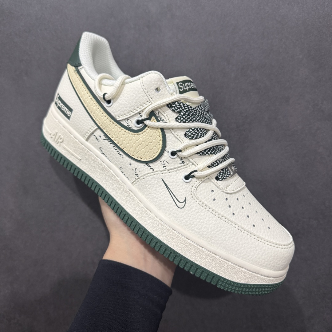 260  【定制版】海外限量发售NIke Air Force 1 '07 Low “Supreme联名——米绿抽绳”空军一号 低帮 运动鞋  DM6868-057