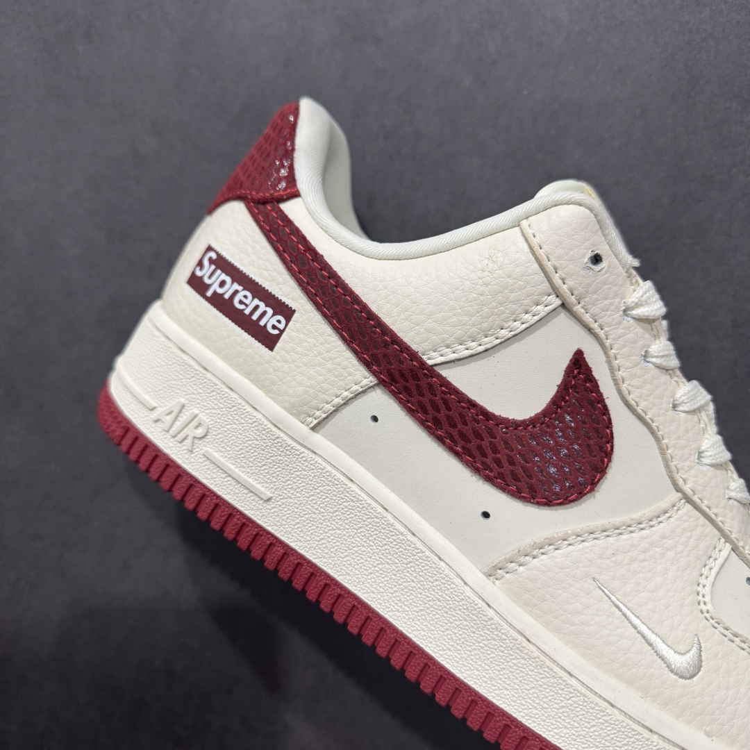 260  NIke Air Force 1 '07 Low “Supreme联名——米红蛇纹勾”空军一号 低帮 运动鞋 DF0188-040
