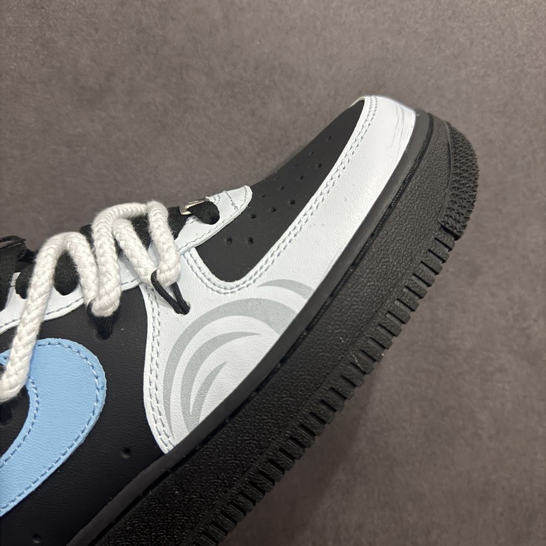 260  【定制版】Nike Air Force 1 Low 07 霜凛 射影 清冷 扇子 图腾喷绘 蓝黑  ZH0316-065