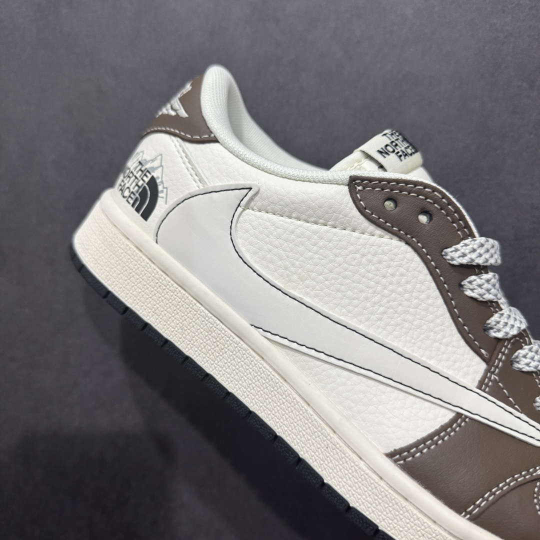 280  【定制版】Travis Scott x Fragment Design x Air Jordan 1 Low OG SP AJ1 乔1 北面联名 米棕雪山 低帮文化休闲板鞋 XS6089-512