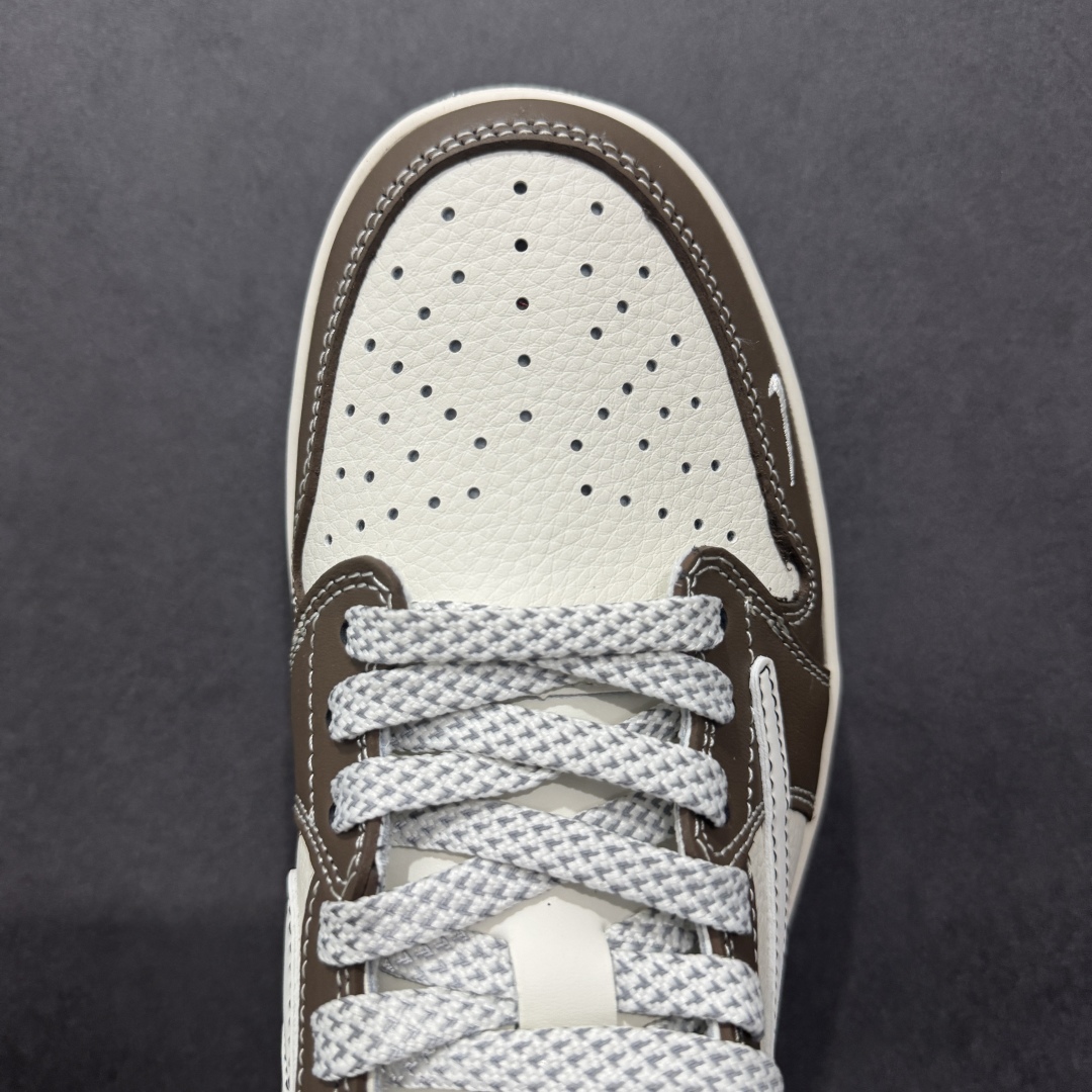 280  【定制版】Travis Scott x Fragment Design x Air Jordan 1 Low OG SP AJ1 乔1 北面联名 米棕雪山 低帮文化休闲板鞋 XS6089-512