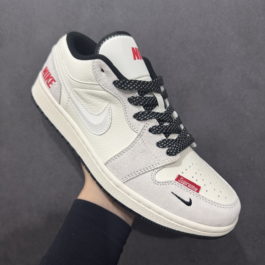 260  【定制版】Air Jordan 1 Retro Low x Supreme 白黑小钩  XS6086-009