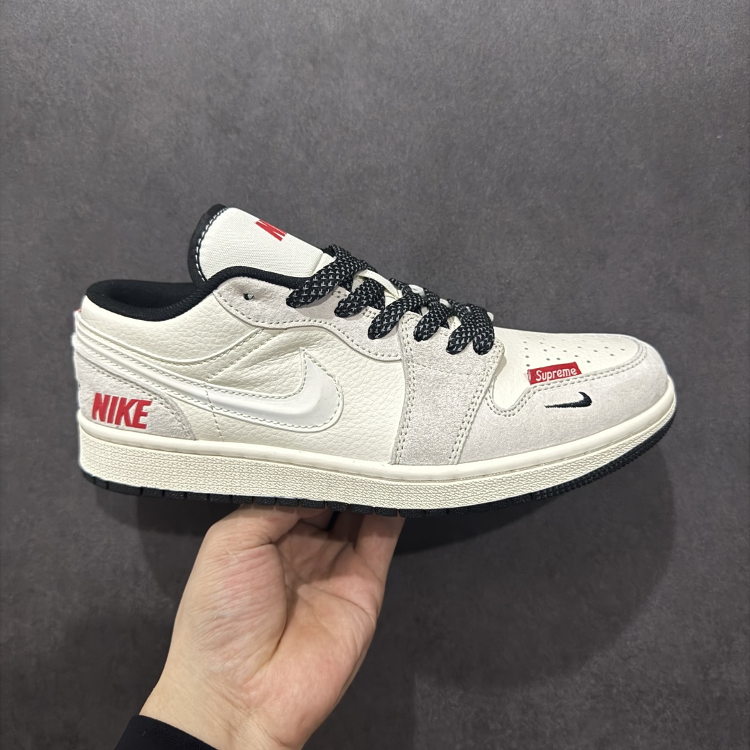 260  【定制版】Air Jordan 1 Retro Low x Supreme 白黑小钩  XS6086-009
