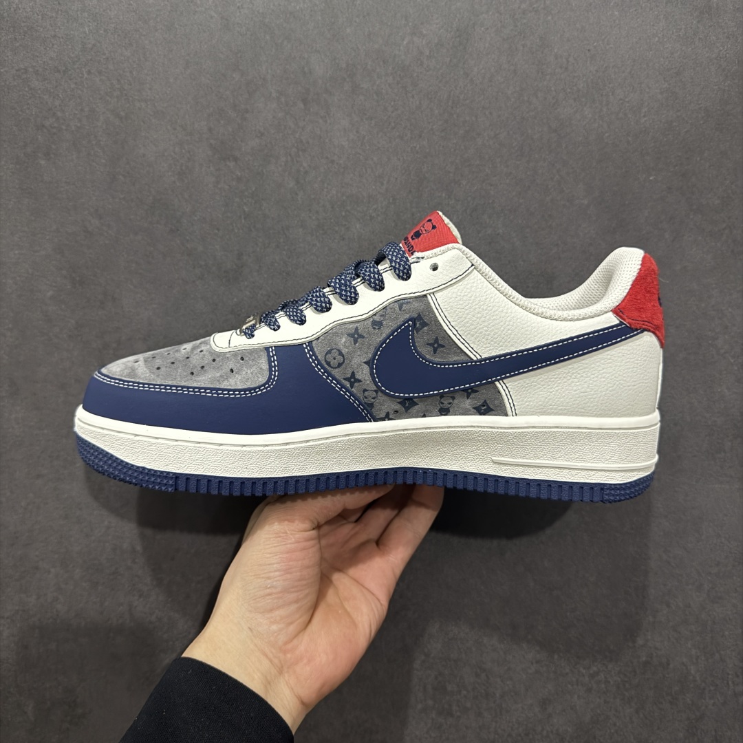 260  Nike Air Force 1 '07 Low 暴力熊联名——— 三钩深蓝灰印花 高端定制 低帮休闲板鞋  KY8899-104