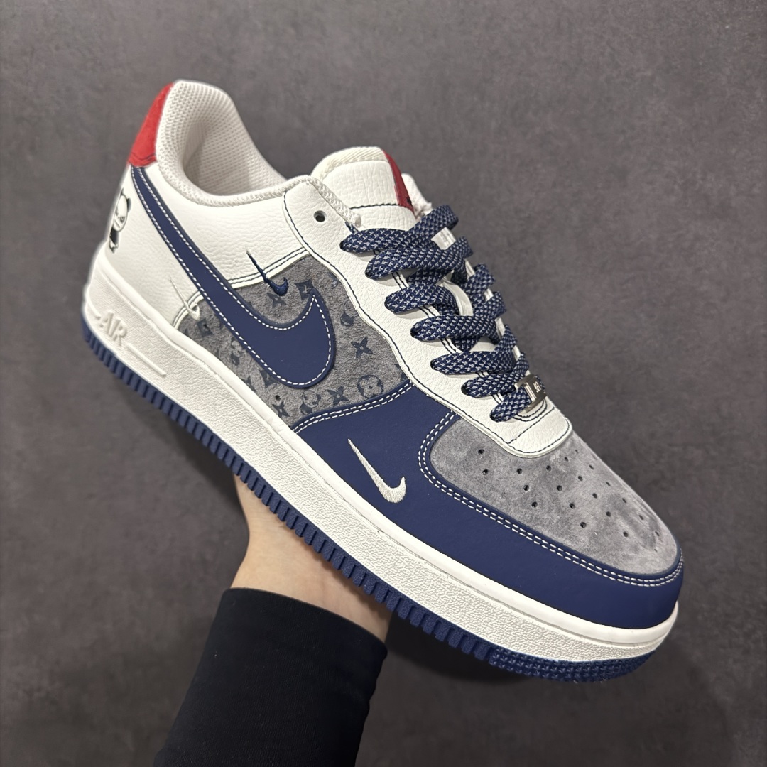 260  Nike Air Force 1 '07 Low 暴力熊联名——— 三钩深蓝灰印花 高端定制 低帮休闲板鞋  KY8899-104