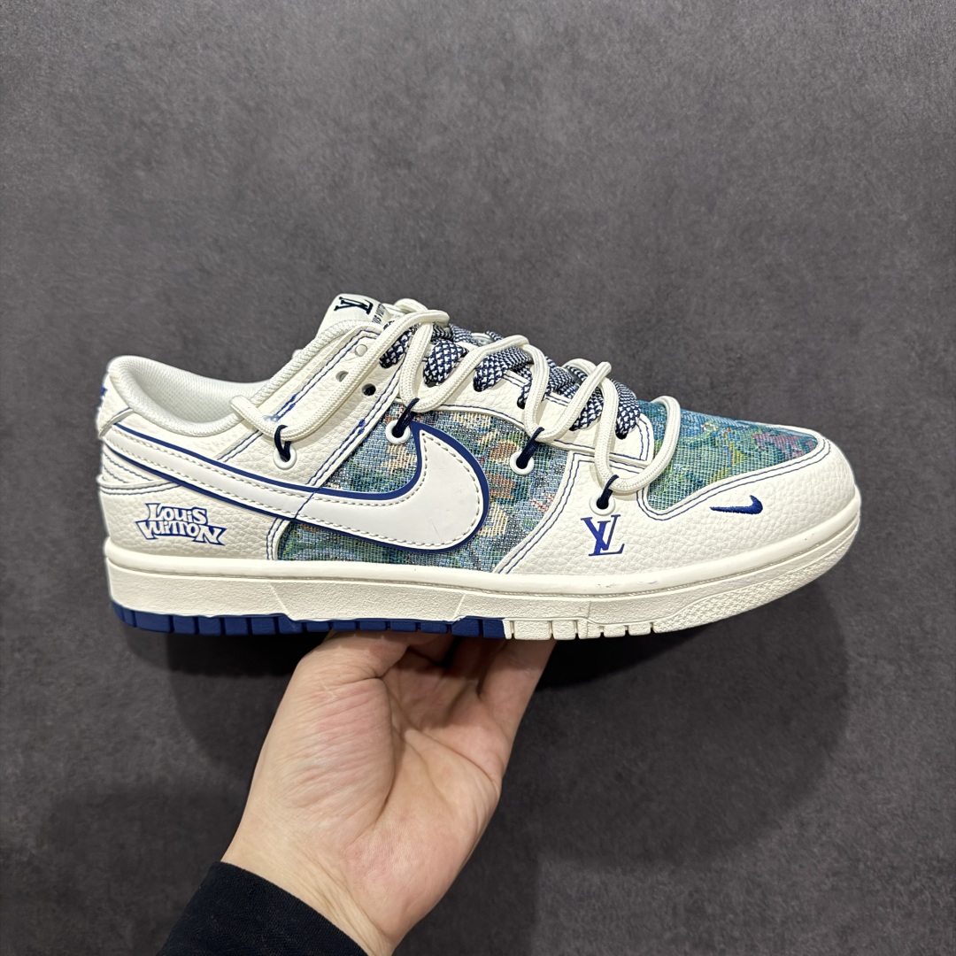 300  【定制版】Nike SB Dunk Low LV系列 绑带油画白勾 周年高端定制 低帮休闲板鞋 DM6868-077