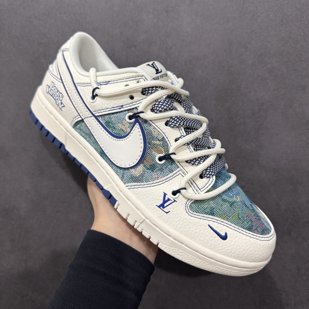 300  【定制版】Nike SB Dunk Low LV系列 绑带油画白勾 周年高端定制 低帮休闲板鞋 DM6868-077