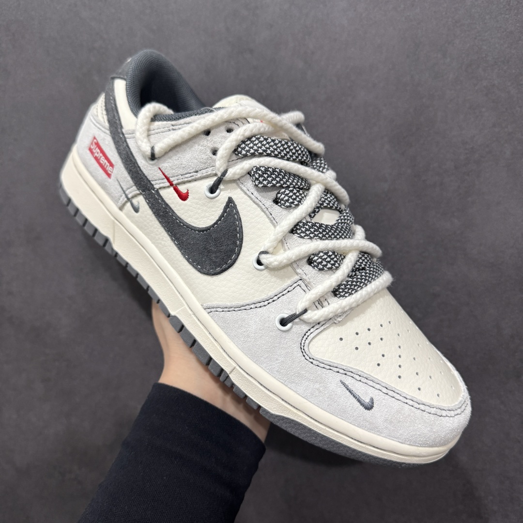 300  【定制版】Nike SB Dunk Low Sup系列 绑带猪八灰勾 周年高端定制 低帮休闲板鞋 YX5066-217
