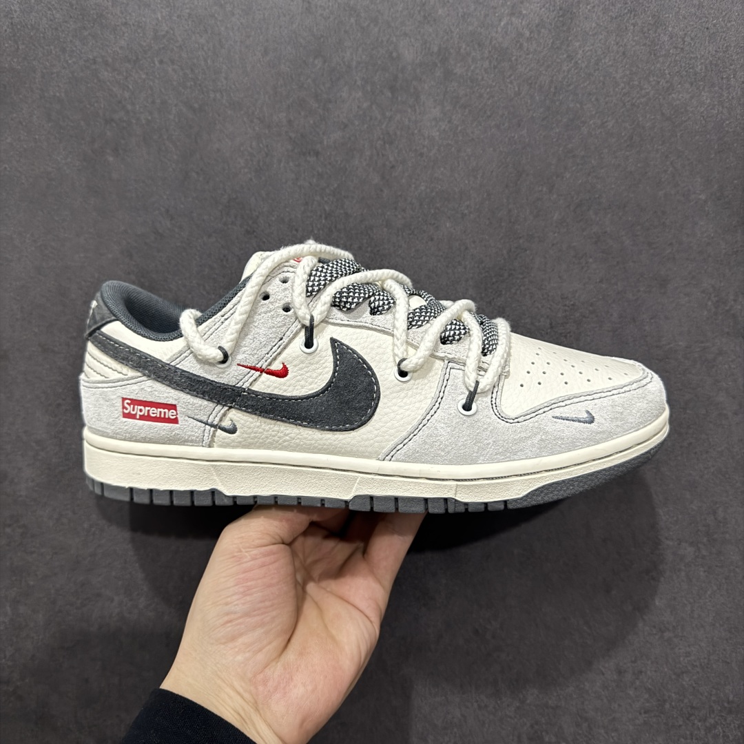 300  【定制版】Nike SB Dunk Low Sup系列 绑带猪八灰勾 周年高端定制 低帮休闲板鞋 YX5066-217