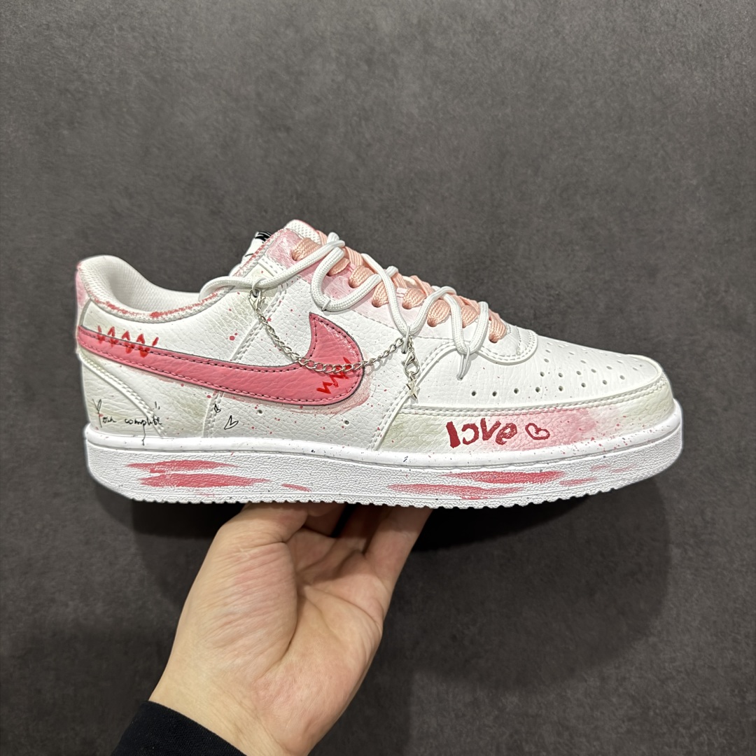 280  【定制版】NK Court Vision 1 Low“幸福角” 手绘涂鸦定制板鞋  DH2987-213