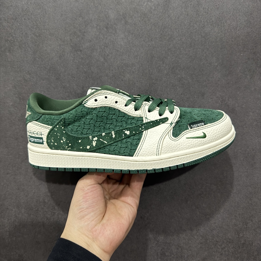 280   【定制版】Travis Scott x Nike Air Jordan 1 Low x GUCCI x Supreme Air Jordan 1 Low 反转白绿小钩倒钩  XS2024-008