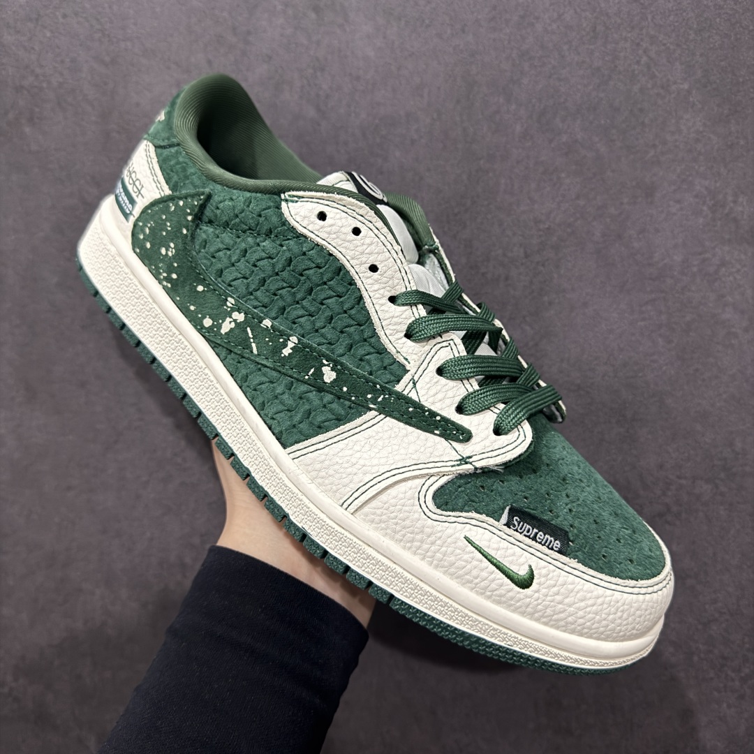 280   【定制版】Travis Scott x Nike Air Jordan 1 Low x GUCCI x Supreme Air Jordan 1 Low 反转白绿小钩倒钩  XS2024-008