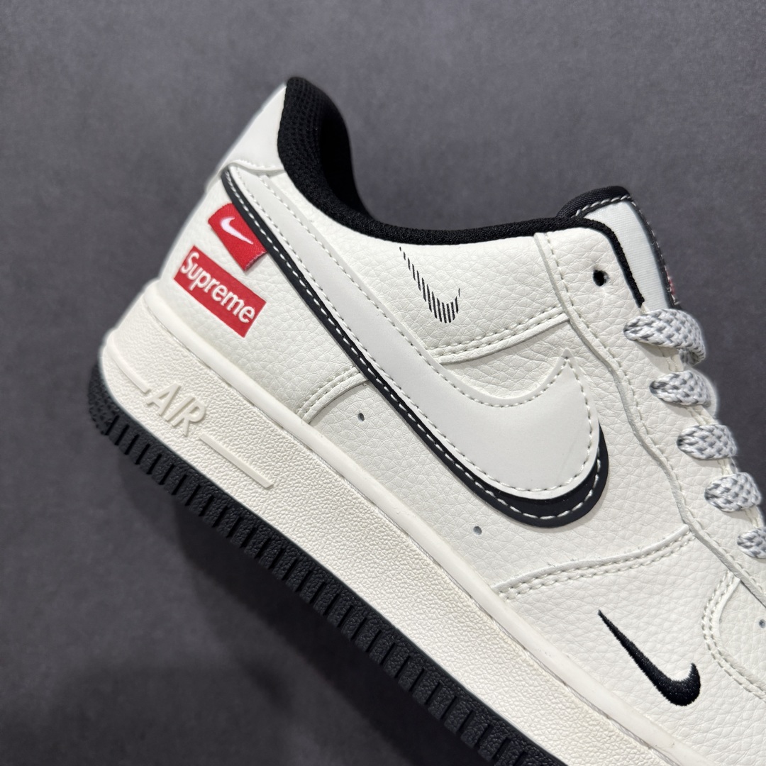 260  【定制版】Nike Air Force 1'07 Low Supreme联名 白黑双勾 空军一号低帮休闲板鞋 XS1958-545