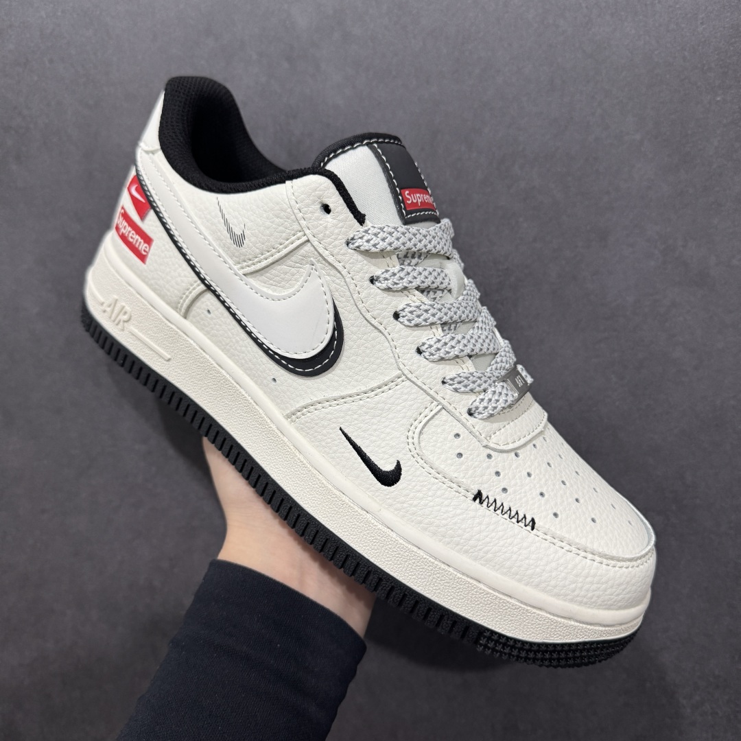 260  【定制版】Nike Air Force 1'07 Low Supreme联名 白黑双勾 空军一号低帮休闲板鞋 XS1958-545