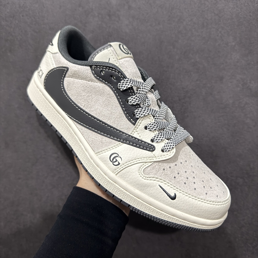 260  【定制版】Travis Scott x Nike Air Jordan 1 Low x GUCCI Air Jordan 1 Low 反转白灰小钩满天星倒钩 XS3086-012