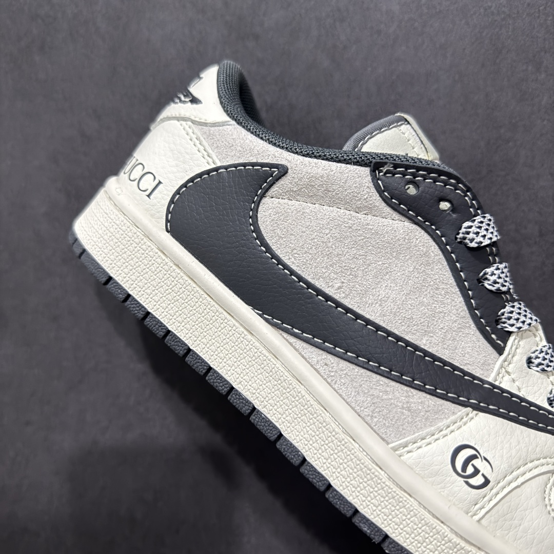 260  【定制版】Travis Scott x Nike Air Jordan 1 Low x GUCCI Air Jordan 1 Low 反转白灰小钩满天星倒钩 XS3086-012