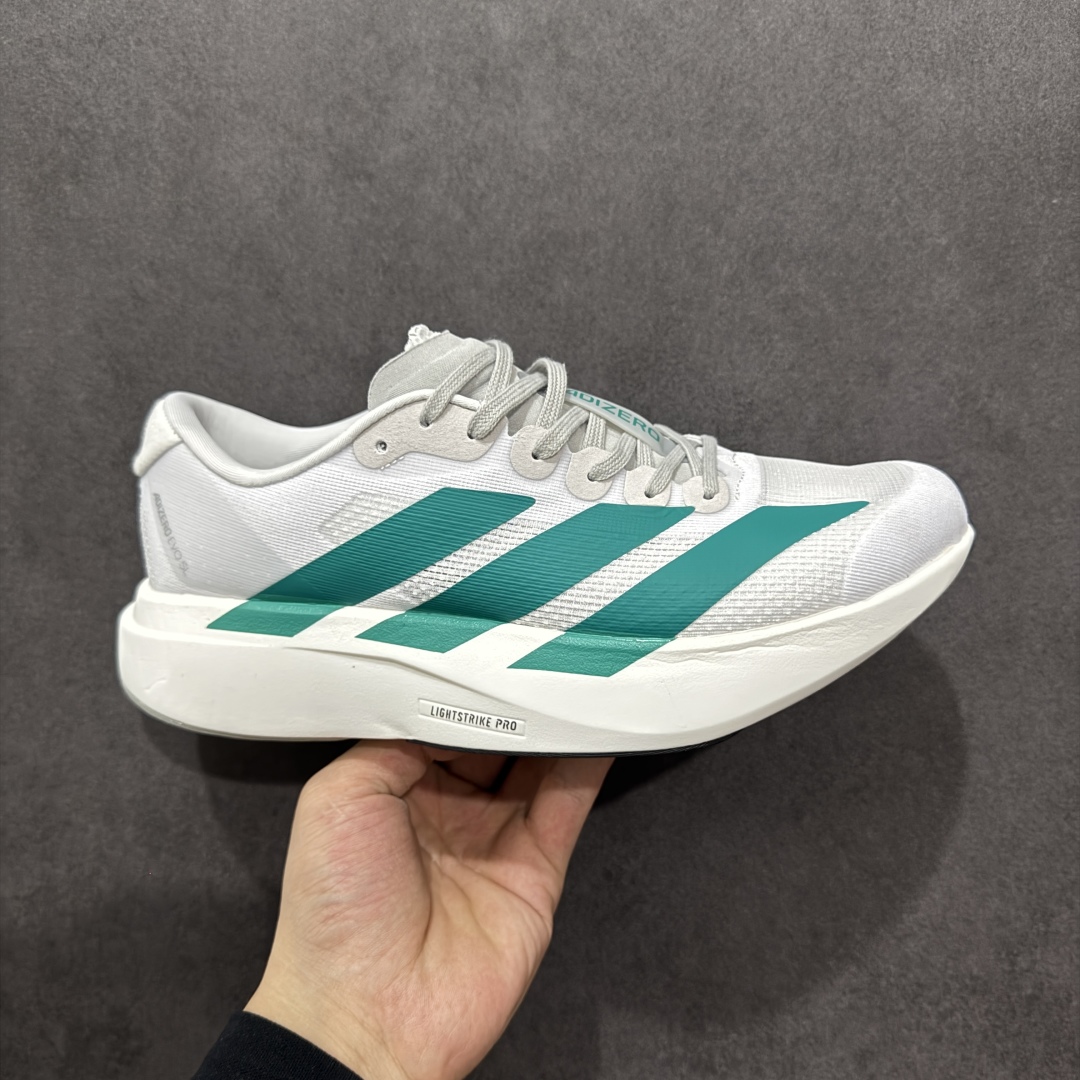 【公司级】Adidas Adizero Evo SL 阿迪超轻透气缓震跑鞋  整体外观造型与adiZero Adios Pro EVO 1非常相似 中底配置方面搭载全掌Lightstrike Pro 鞋面采用透气网面示人 契合日常训练鞋的定位 更加耐用 外底给到了马牌橡胶 及上代竞速旗舰adidas Adizero Adios Pro 3区域分布 货号： JS4451  尺码：36 36.5 37 38 38.5 39 40 40.5 41 42 42.5 43 44 44.5 45-选品中心