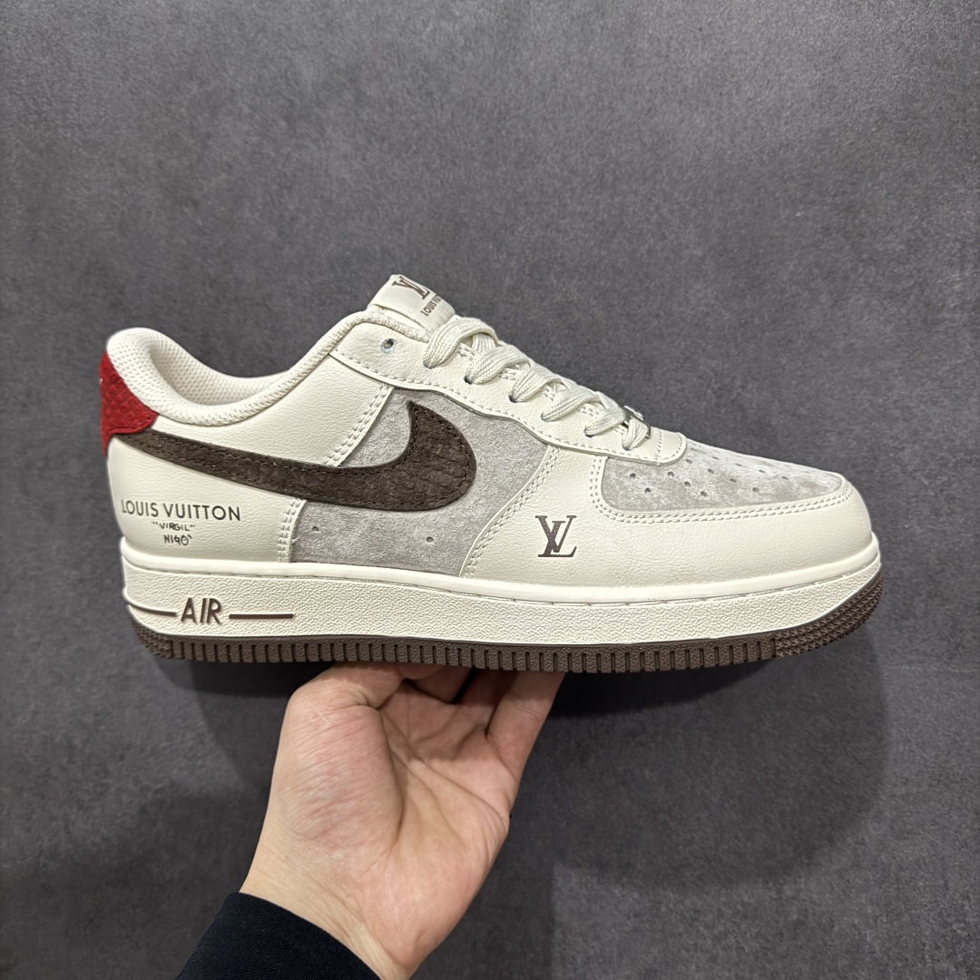 260  【定制版】Nike Air Force 1'07 Low LV联名 米棕红尾 空军一号低帮休闲板鞋 XX3168-129
