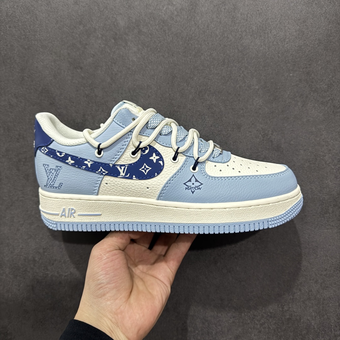 260  【定制版】Nike Air Force 1'07 Low LV联名 大学蓝抽绳 空军一号低帮休闲板鞋 DM6868-059