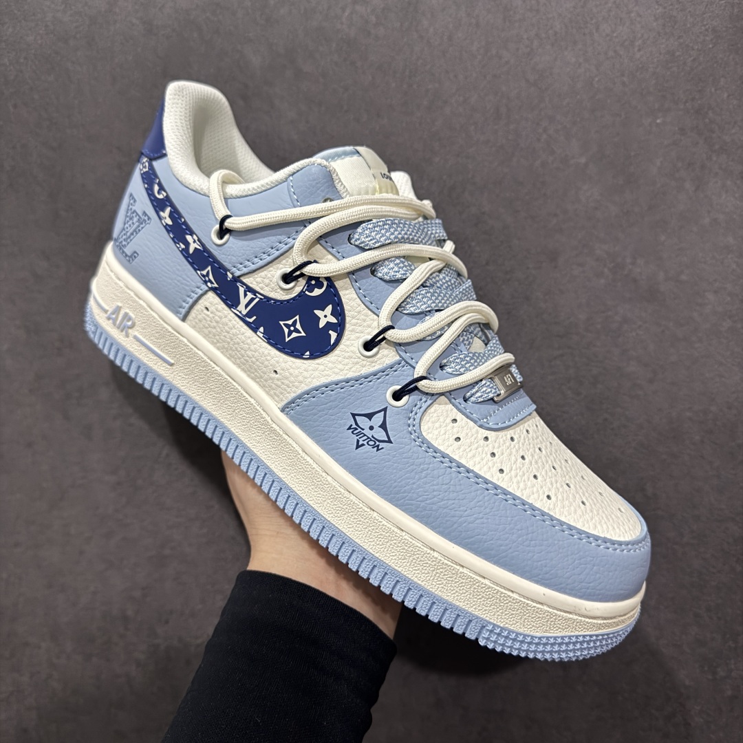 260  【定制版】Nike Air Force 1'07 Low LV联名 大学蓝抽绳 空军一号低帮休闲板鞋 DM6868-059