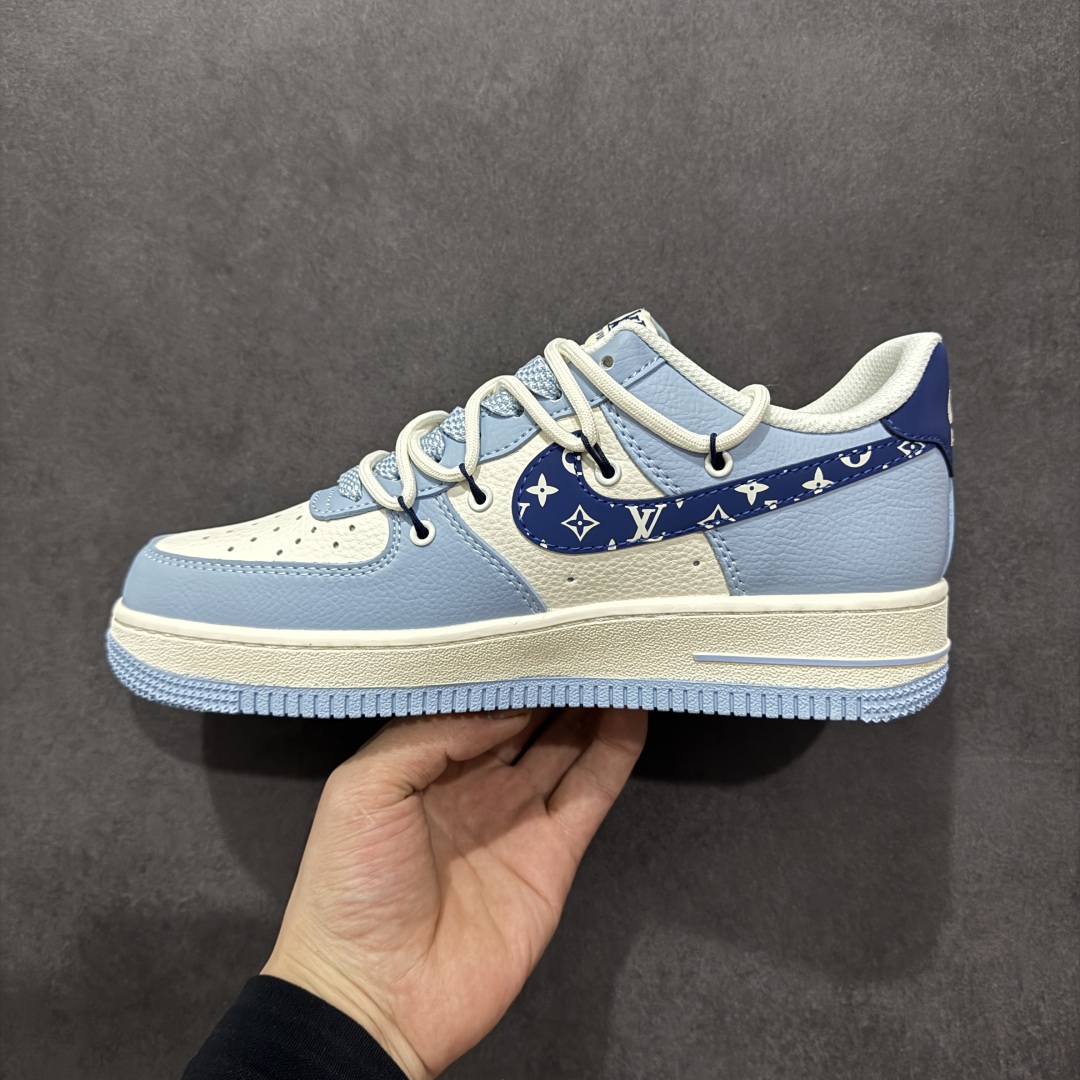 260  【定制版】Nike Air Force 1'07 Low LV联名 大学蓝抽绳 空军一号低帮休闲板鞋 DM6868-059