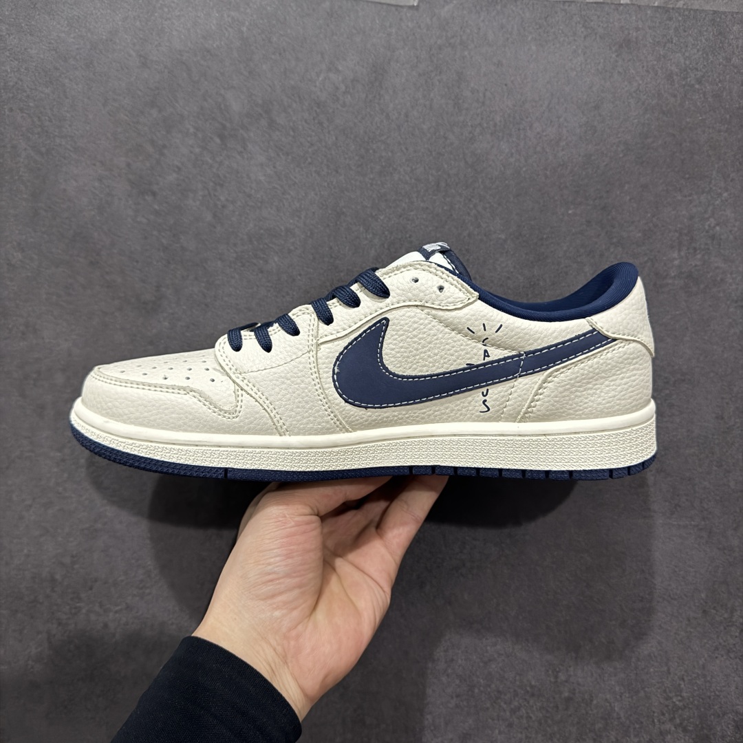 【定制版】Travis Scott x Fragment Design x Air Jordan 1 Low OG SP AJ1 乔1 冠军联名 裂纹勾 低帮文化休闲板鞋 LD2025-015