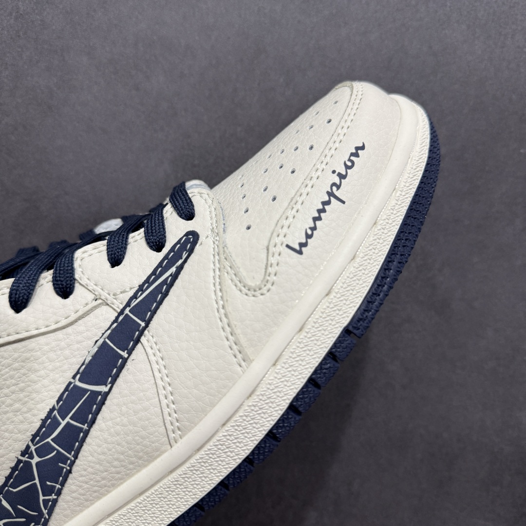 【定制版】Travis Scott x Fragment Design x Air Jordan 1 Low OG SP AJ1 乔1 冠军联名 裂纹勾 低帮文化休闲板鞋 LD2025-015