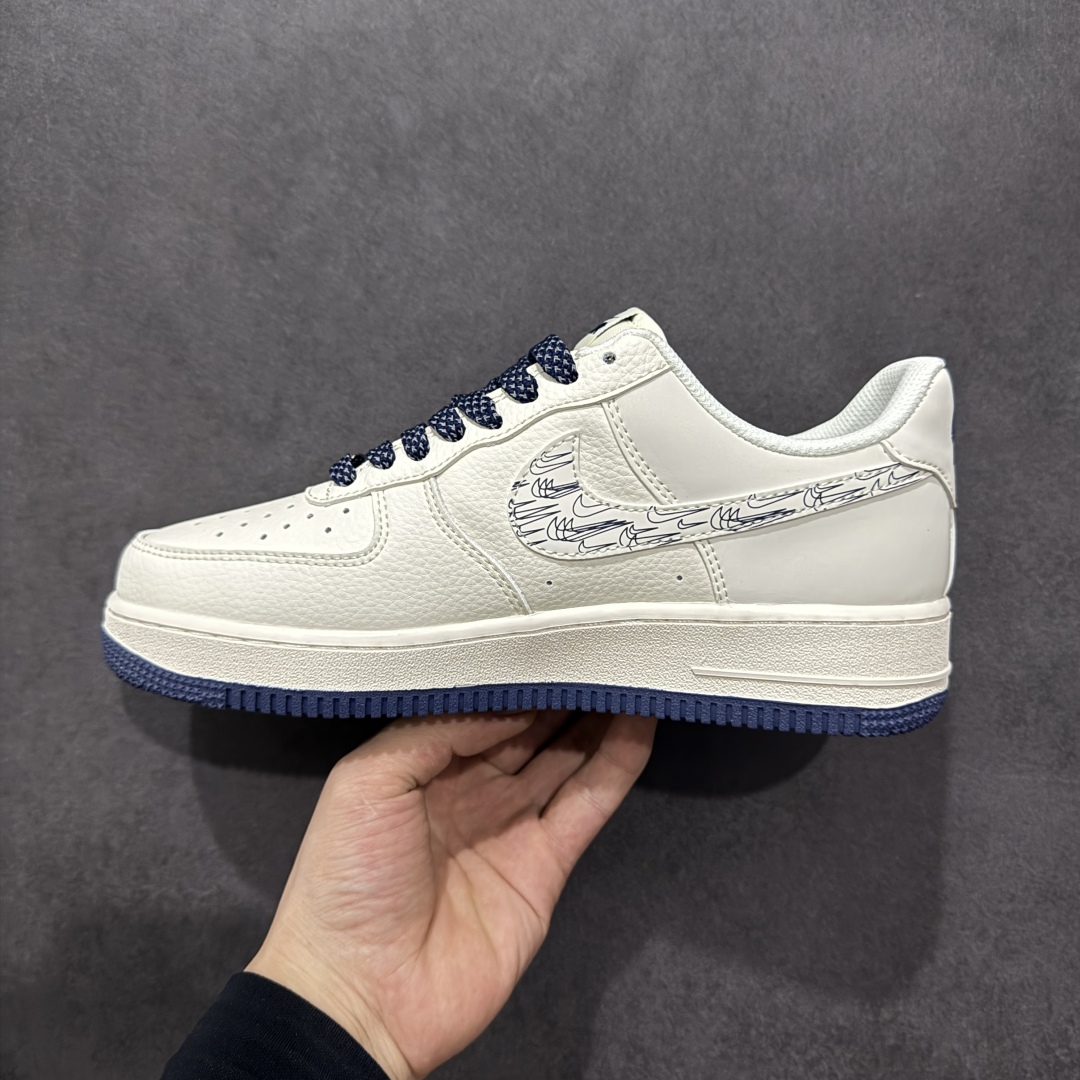 260  【定制版】Nike Air Force 1'07 Low 耐克联名 深蓝多小勾 空军一号低帮休闲板鞋 HH7518-047