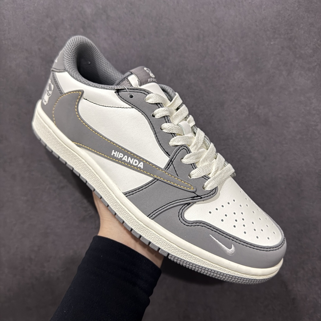 260  【定制版】Fragment x Travis Scott x Panda Air Jordan 1 Low 三方联名倒钩   XD1568-106