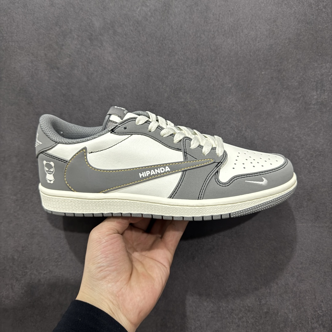 260  【定制版】Fragment x Travis Scott x Panda Air Jordan 1 Low 三方联名倒钩   XD1568-106