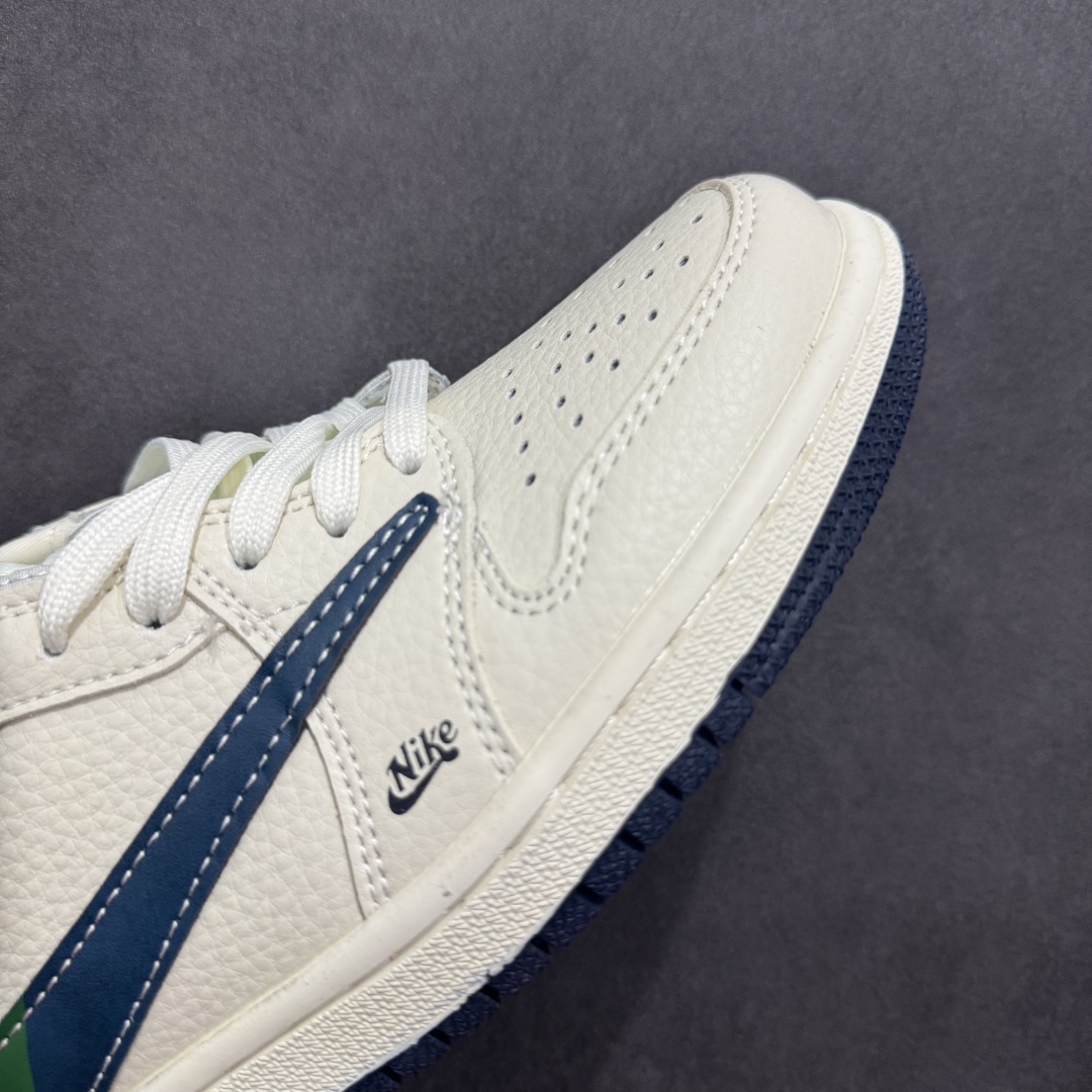 【定制版】Travis Scott x Fragment Design x Air Jordan 1 Low OG SP AJ1 乔1 古驰联名 绿红条纹勾 低帮文化休闲板鞋 XS2024-027