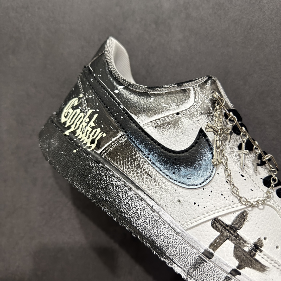 260  【定制版】Nike Court Vision 1 Low“幻影十字架” 手绘涂鸦定制板鞋   DH2987-099