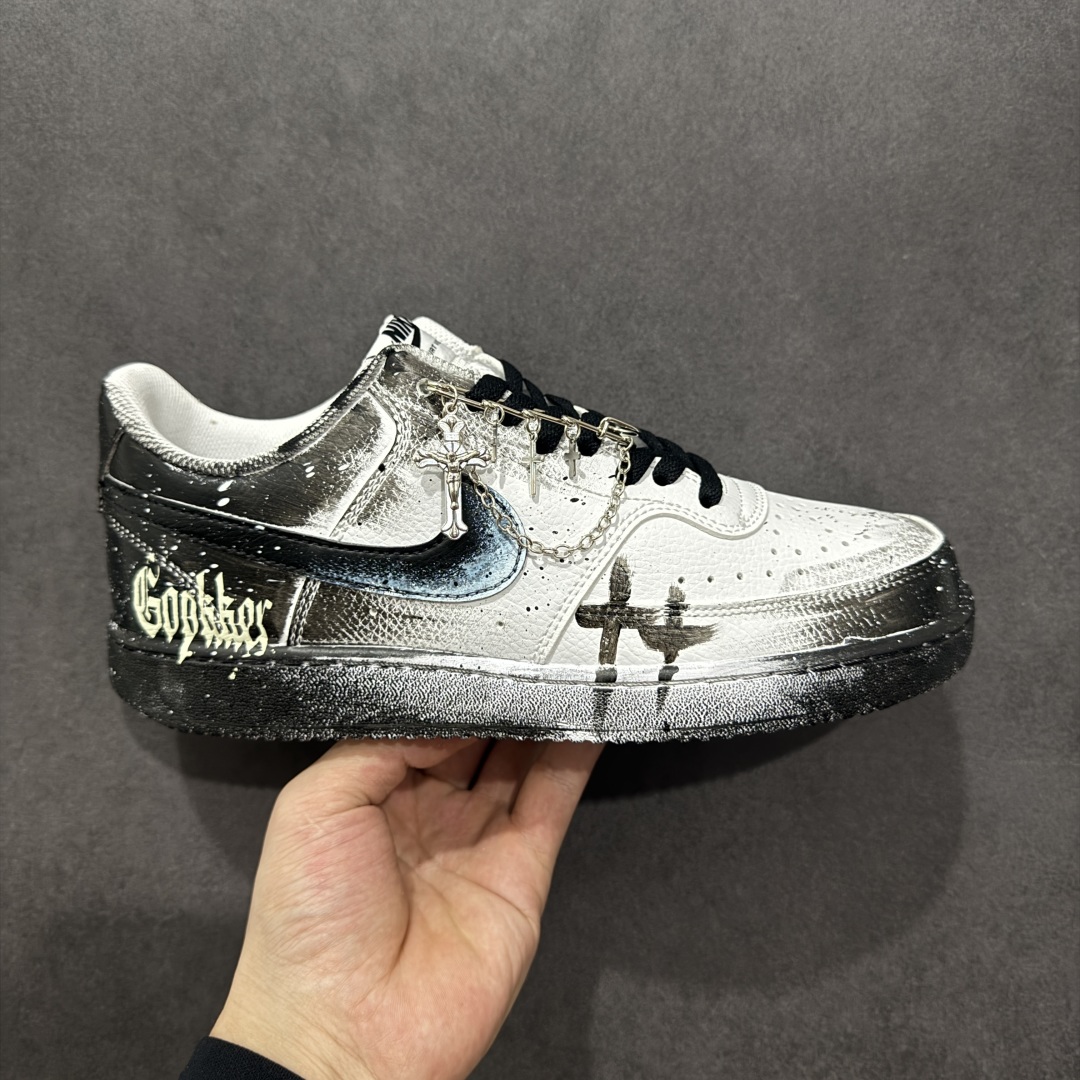 260  【定制版】Nike Court Vision 1 Low“幻影十字架” 手绘涂鸦定制板鞋   DH2987-099
